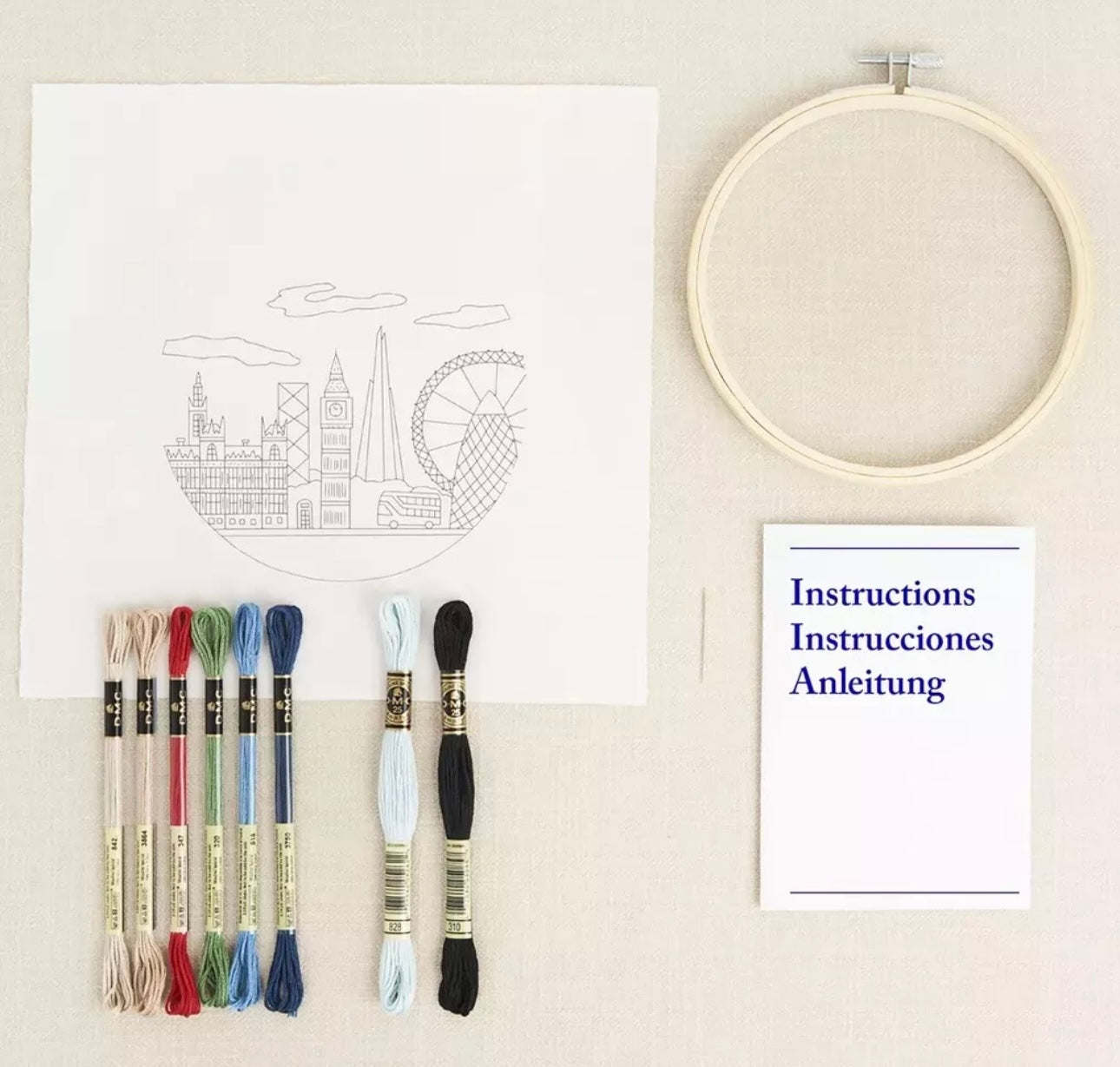 Embroidery Kit Gift - London Skyline - DMC Intermediate Kit TB224