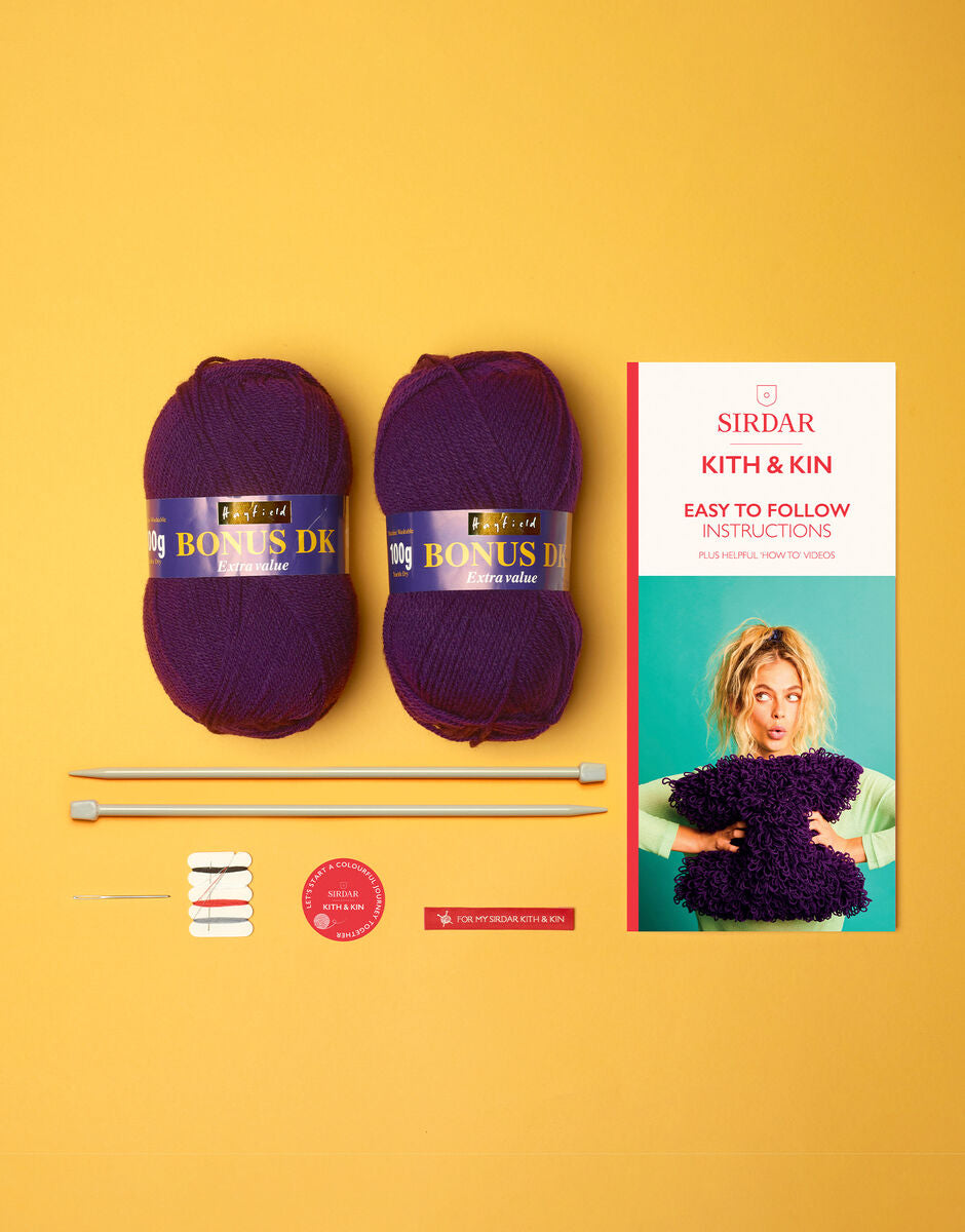 Sirdar Kith & Kin Loopy Cushion Knitting Kit -