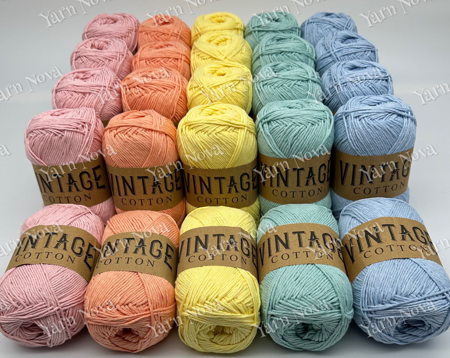 Vintage cotton yarn colorway bundle 25 balls