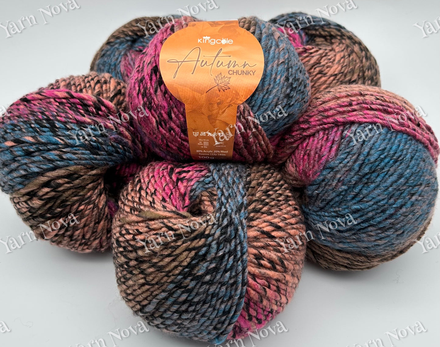 King Cole Autumn Chunky Yarn Bundles 6x100g Balls