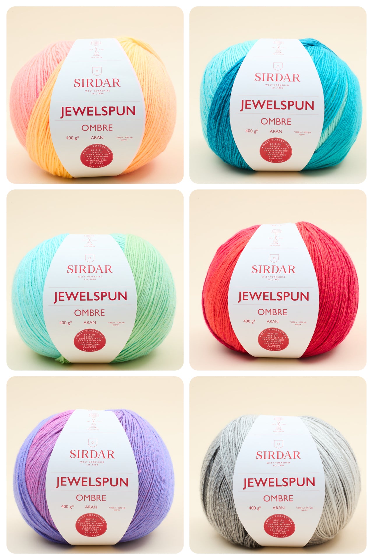 Sirdar Jewelspun Aran Ombré Yarn 400g