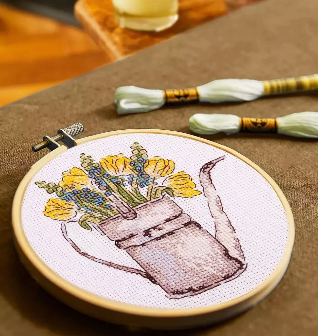 DMC Cross Stitch Kit - Sunshine Flowers By Anna Matvieieva - Intermediate Kit