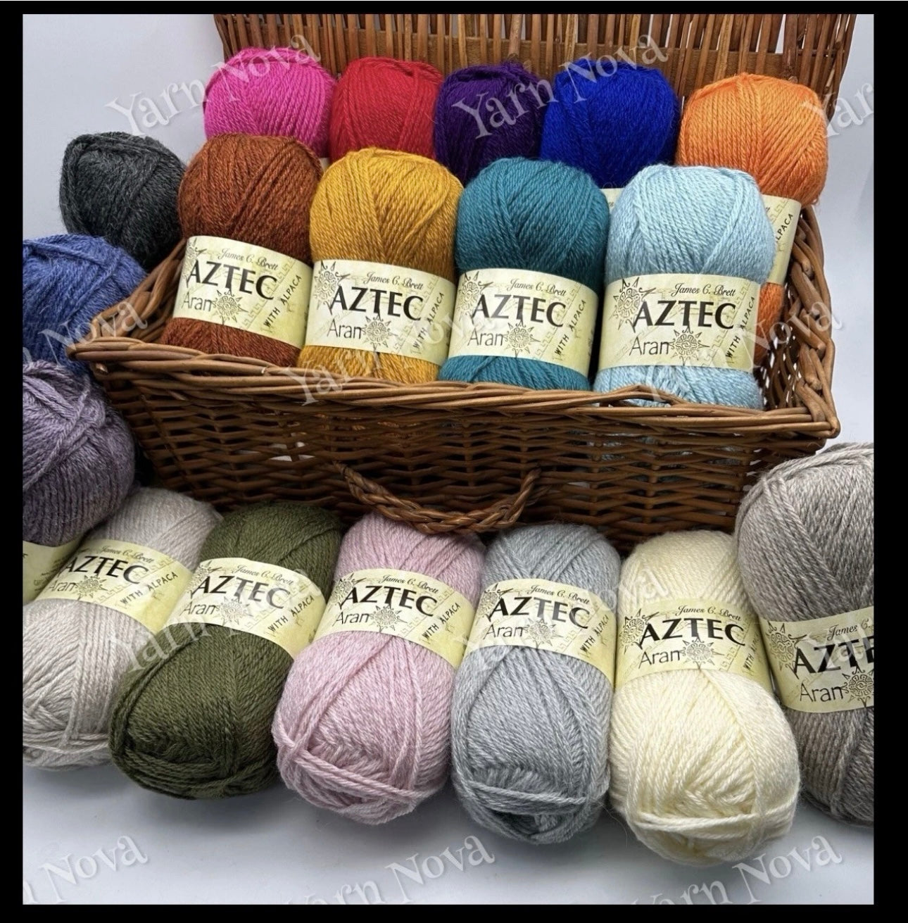 James C Brett Aztec Aran wool yarn With Alpace All Colours
