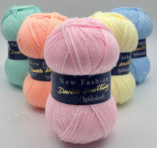 New Fashion DK Knitting Crochet Yarn Wool - 5x100g Balls - Pastel Rainbow Mix