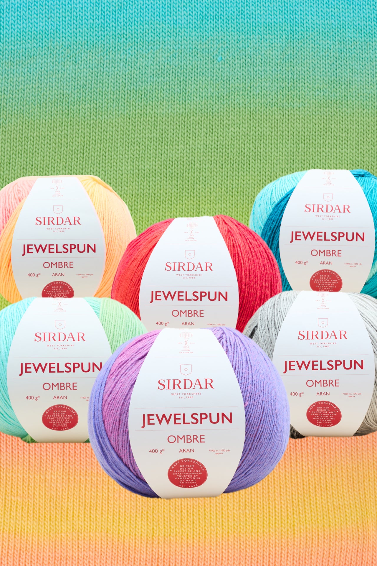 Sirdar Jewelspun Ombré Yarn 6 balls wool in different Shades 