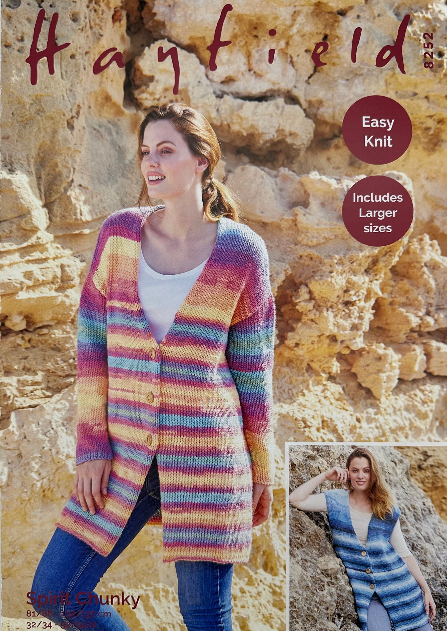 Sirdar Hayfield Spirit Chunky Knitting Pattern - Waistcoat & Jacket  - 8252