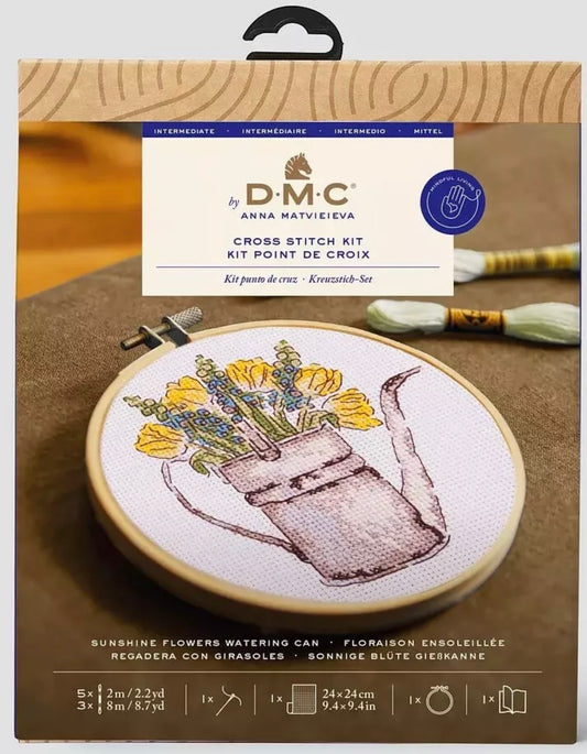 DMC Cross Stitch Kit - Sunshine Flowers By Anna Matvieieva - Intermediate Kit