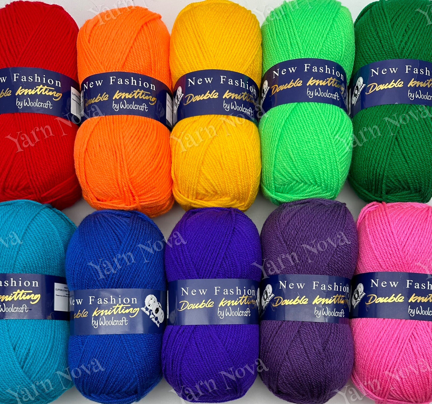 New Fashion Colourways DK Knitting Crochet Yarn Wool - 10 x 100g Balls - Rainbow