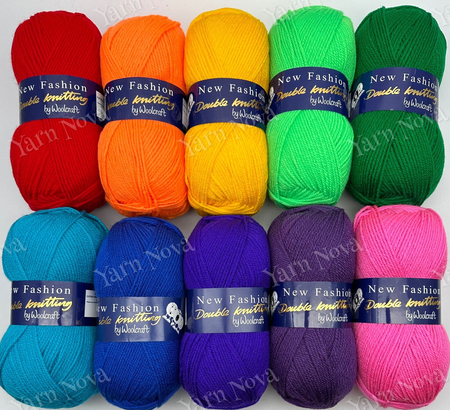 New Fashion Colourways DK Knitting Crochet Yarn Wool - 10 x 100g Balls - Rainbow