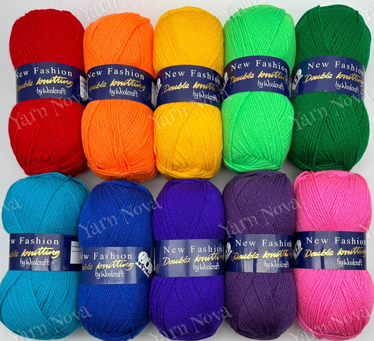 New Fashion Colourways DK Knitting Crochet Yarn Wool - 10 x 100g Balls - Rainbow
