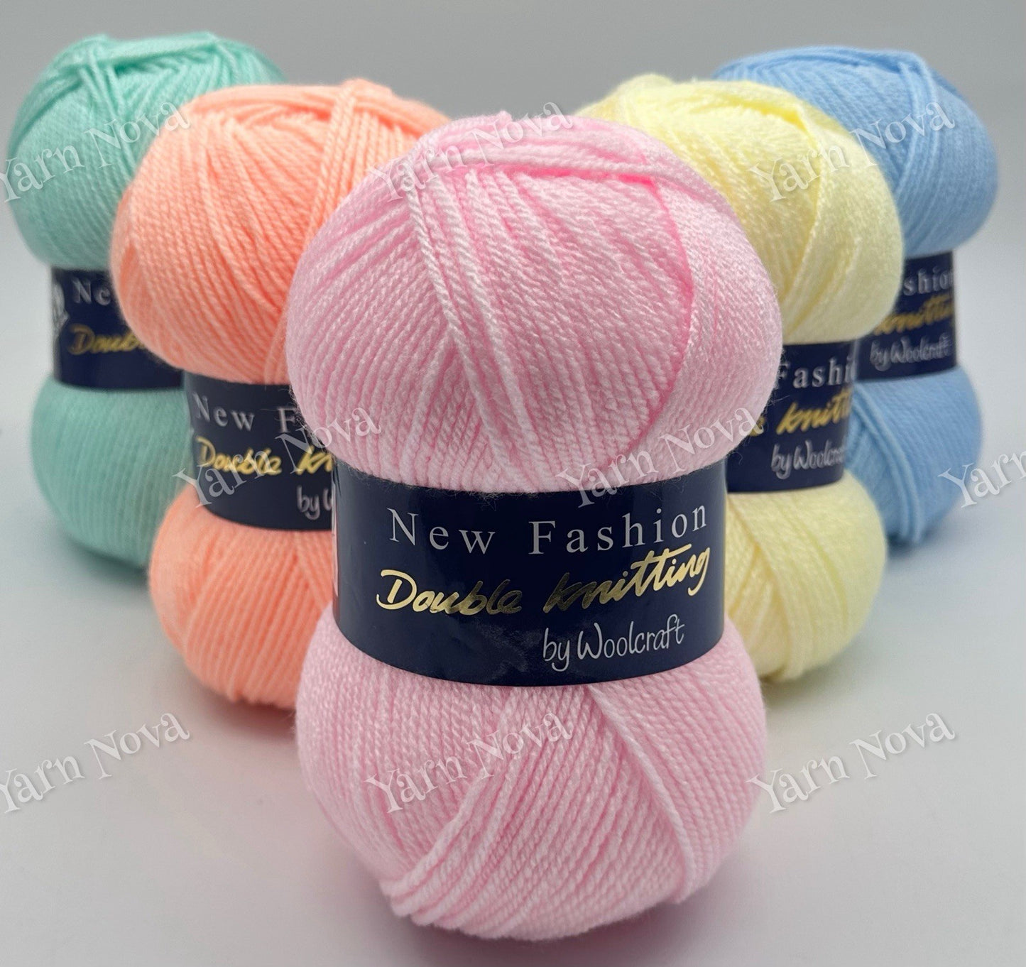 New Fashion DK Knitting Crochet Yarn Wool - 5x100g Balls - Pastel Rainbow Mix