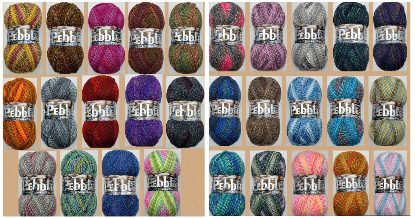 Woolcraft Pebble Chunky Knitting Crochet Yarn Wool - 200g - Choice 40+ Colours -