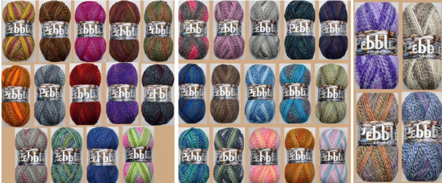 Woolcraft Pebble Chunky Knitting Crochet Yarn Wool - 200g - Choice 40+ Colours -