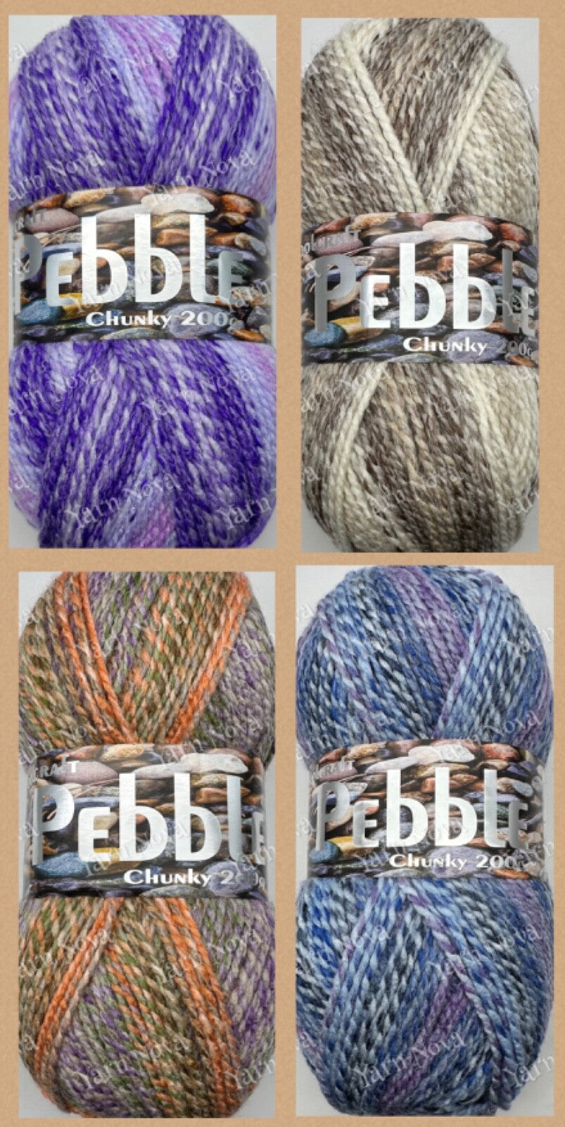 Woolcraft Pebble Chunky Knitting Crochet Yarn Wool - 200g - Choice 40+ Colours -