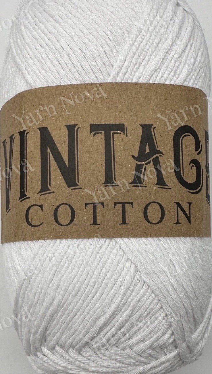 Vintage Cotton Yarn Knitting Crochet Yarn Wool - 5 x 100g Balls - V01 White