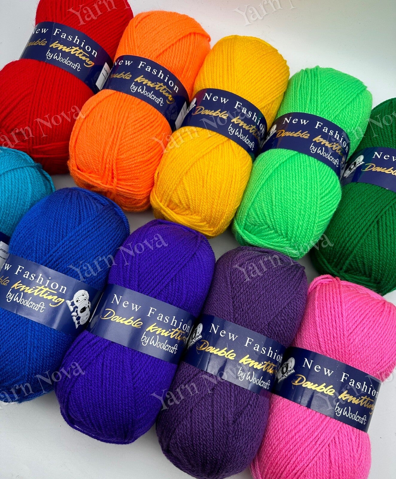 New Fashion Colourways DK Knitting Crochet Yarn Wool - 10 x 100g Balls - Rainbow